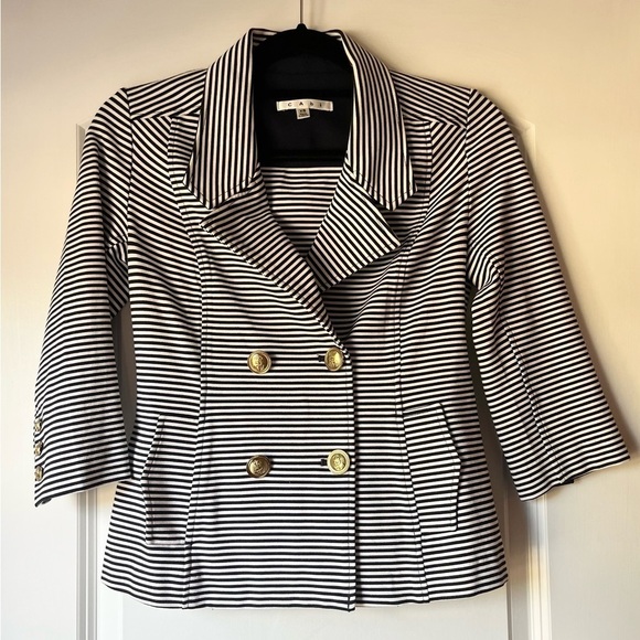 Cabi "Life Jacket" Nautical Navy and White
Striped Double-Breasted Blazer - Picture 3 of 11